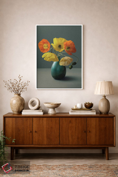 تابلو دکوراتیو طبیعت بی جان خشخاش ایسلندی اثر آلیسون فنل - D1W