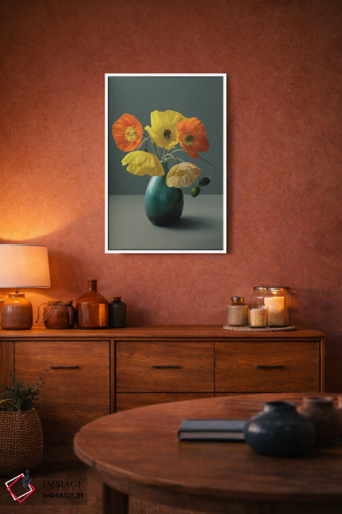 تابلو دکوراتیو طبیعت بی جان خشخاش ایسلندی اثر آلیسون فنل - D2W