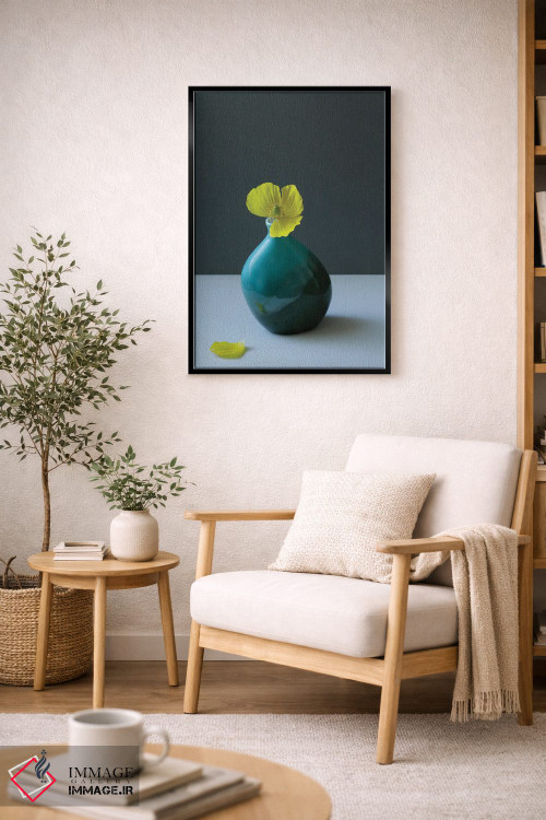 تابلو دکوراتیو طبیعت بی جان خشخاش زرد ولزی اثر آلیسون فنل - D2B