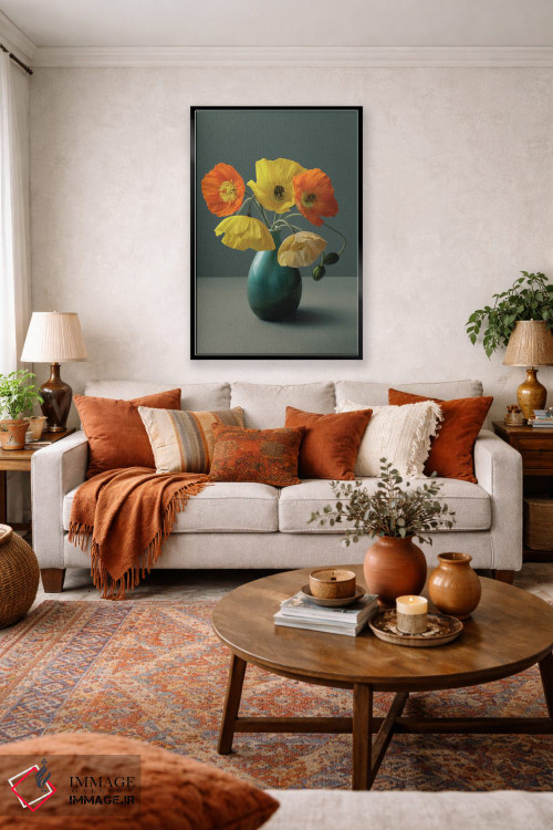 تابلو دکوراتیو طبیعت بی جان خشخاش ایسلندی اثر آلیسون فنل - D3B