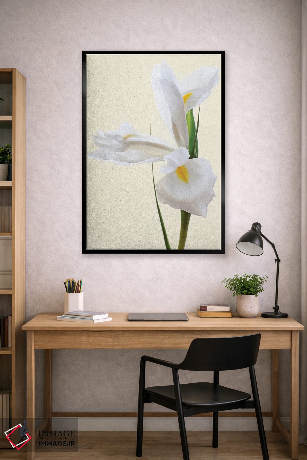 تابلو دکوراتیو گل زنبق سفید اثر آلیسون فنل - D2B