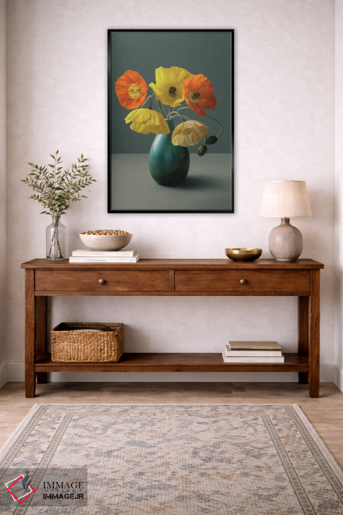 تابلو دکوراتیو طبیعت بی جان خشخاش ایسلندی اثر آلیسون فنل - D4B