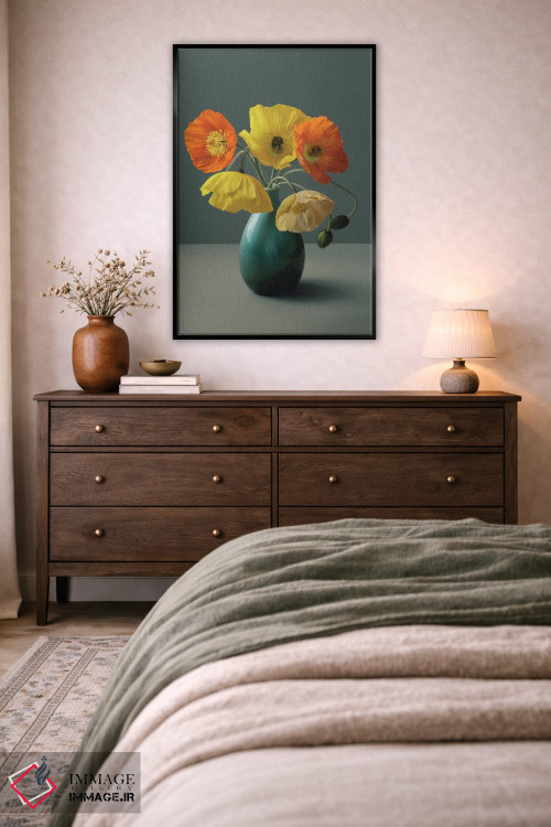 تابلو دکوراتیو طبیعت بی جان خشخاش ایسلندی اثر آلیسون فنل - D5B