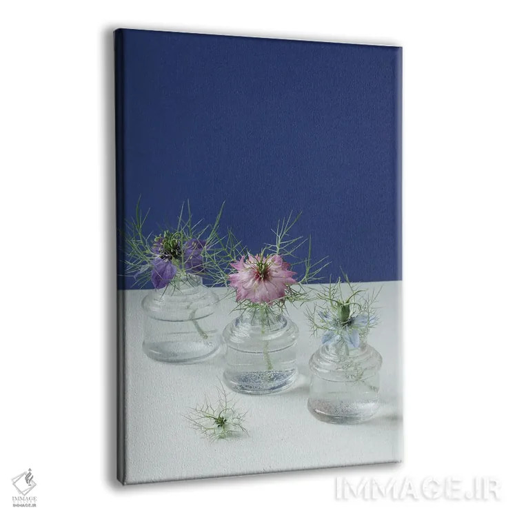 تابلو دکوراتیو طبیعت بی جان گل های نایجلا اثر آلیسون فنل - نمای پرسپکتیو محصول
