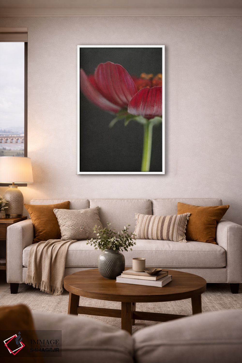 تابلو دکوراتیو گل کیهان شکلاتی ۲ اثر آلیسون فنل - D2W