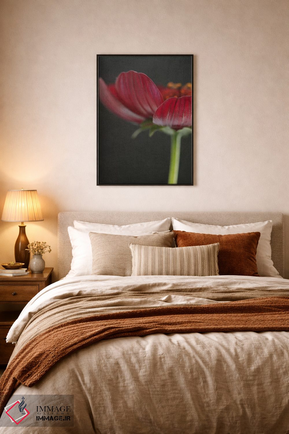 تابلو دکوراتیو گل کیهان شکلاتی ۲ اثر آلیسون فنل - D5B