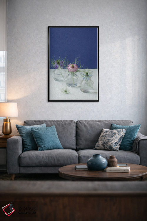 تابلو دکوراتیو طبیعت بی جان گل های نایجلا اثر آلیسون فنل - D5B