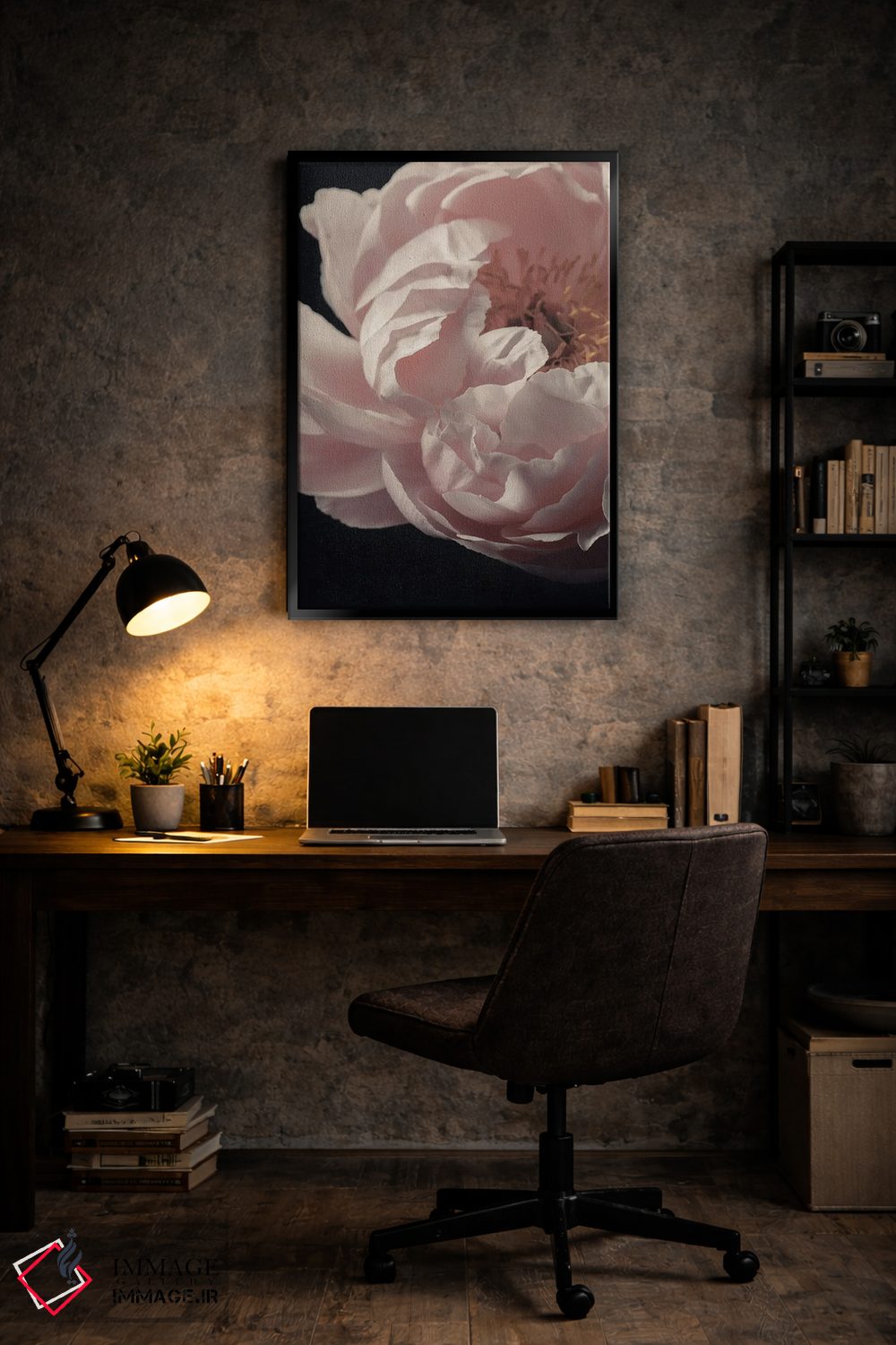 تابلو دکوراتیو نمای نزدیک صدتومانی صورتی کمرنگ اثر آلیسون فنل - D4B