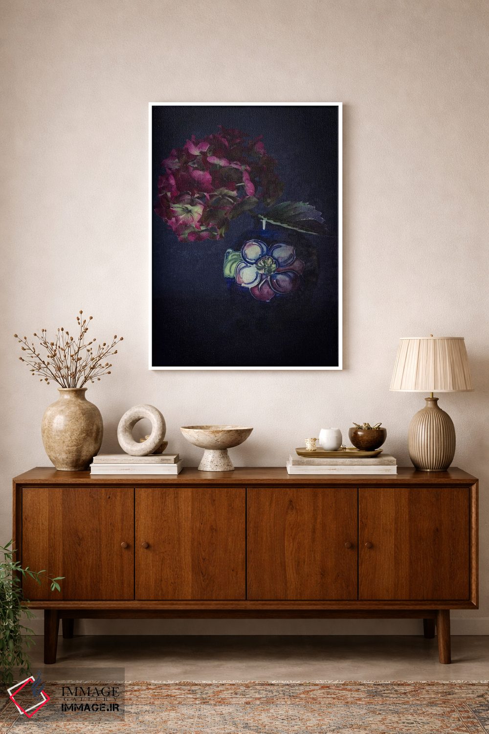 تابلو دکوراتیو ادریسی و گلدان مورکرافت اثر آلیسون فنل - D1W