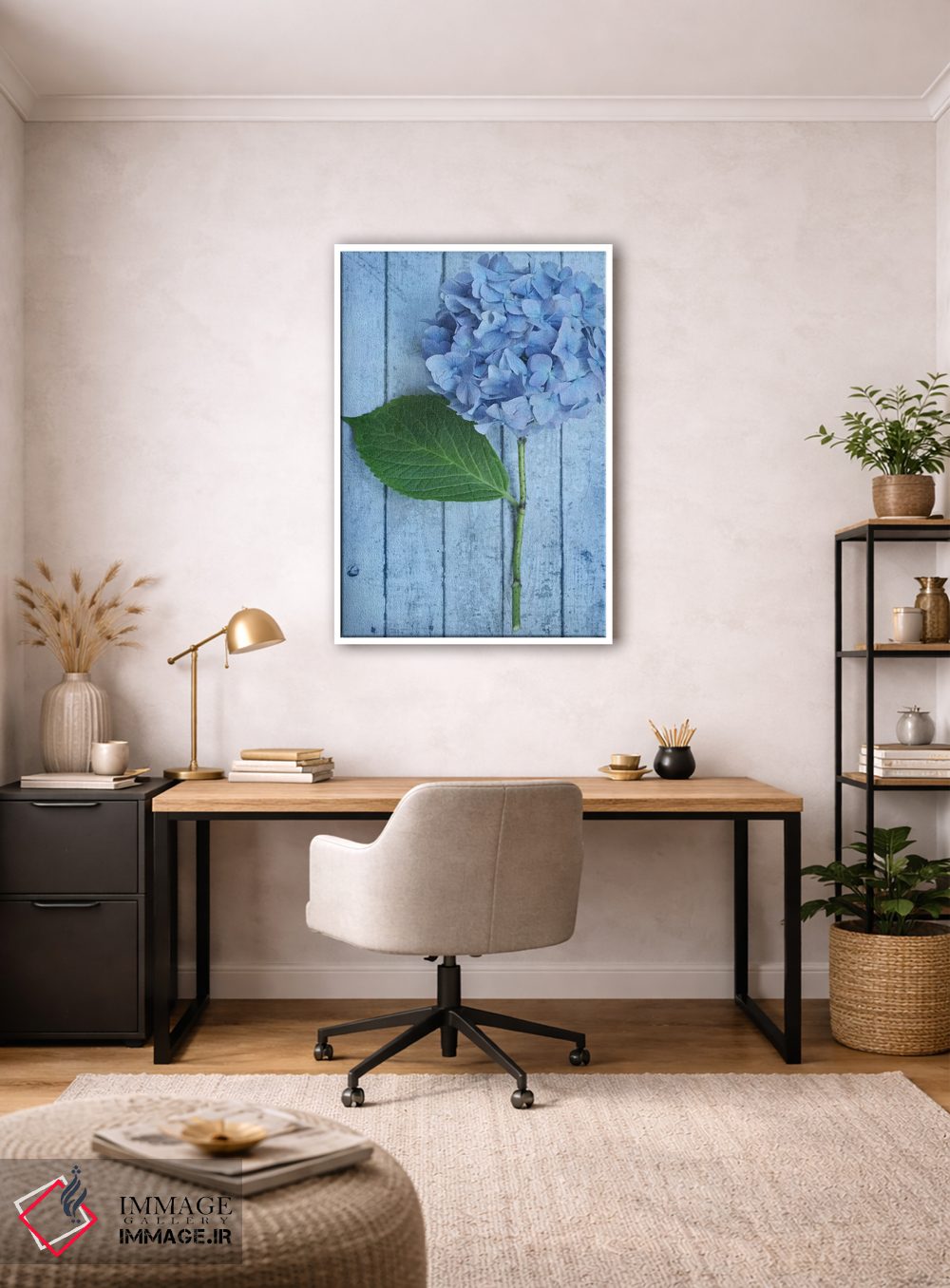 تابلو دکوراتیو ادریسی آبی پودری اثر آلیسون فنل - D2W