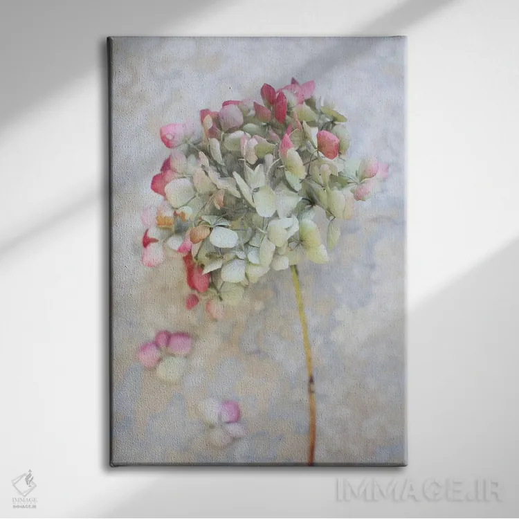 تابلو دکوراتیو ادریسی خشک پاستلی ۱ اثر آلیسون فنل - نمای روبهرو روی دیوار