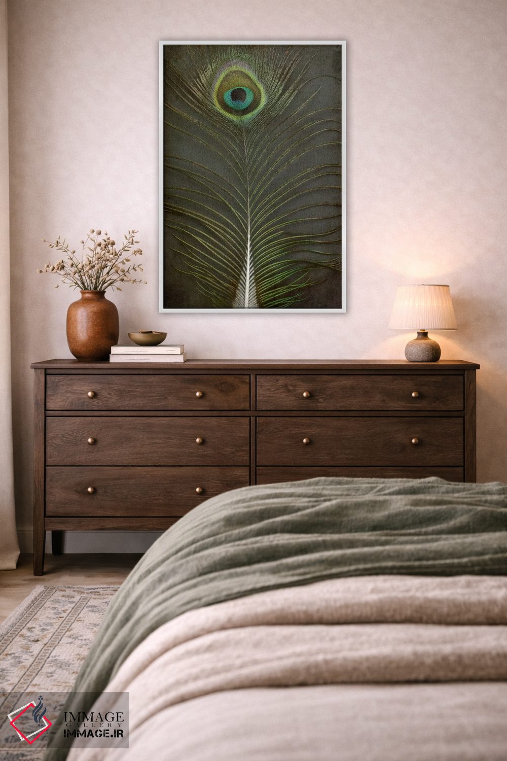 تابلو دکوراتیو پر طاووس ۲ اثر آلیسون فنل - D3W