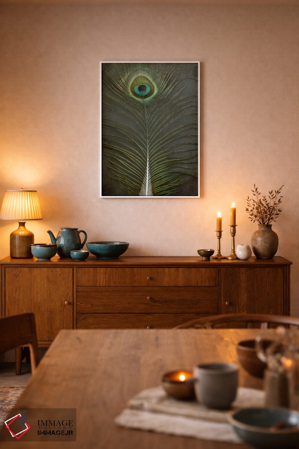 تابلو دکوراتیو پر طاووس ۲ اثر آلیسون فنل - D6W