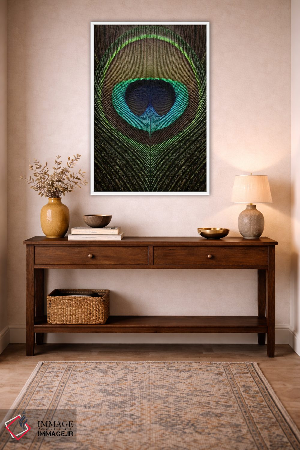 تابلو دکوراتیو تقارن پر طاووس ۳ اثر آلیسون فنل - D1W