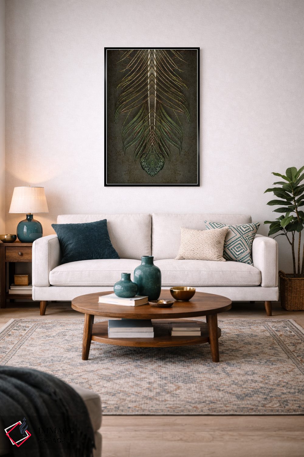 تابلو دکوراتیو تقارن پر طاووس فرشته مقرب اثر آلیسون فنل - D3B