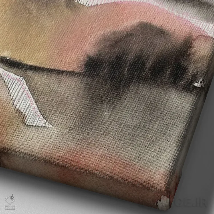 تابلو انتزاعی دره طلوع خورشید اثر فیث ایوانز-سیلز - نمای نزدیک بافت بوم