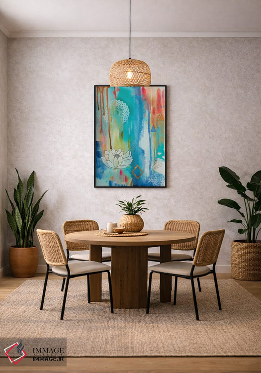 تابلو انتزاعی شکوفه لوتوس اثر فیث ایوانز-سیلز - D3B