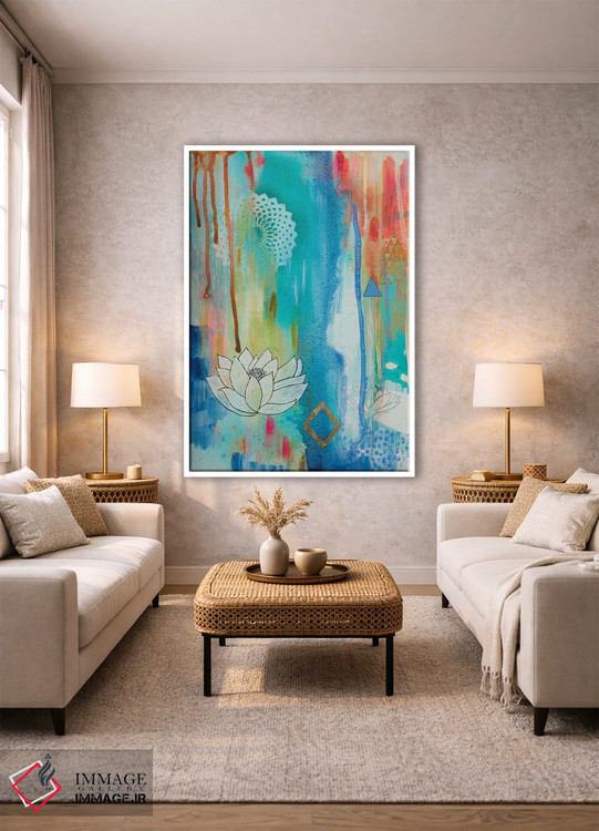 تابلو انتزاعی شکوفه لوتوس اثر فیث ایوانز-سیلز - D1W