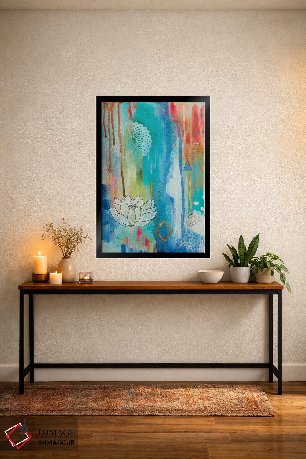 تابلو انتزاعی شکوفه لوتوس اثر فیث ایوانز-سیلز - D4B