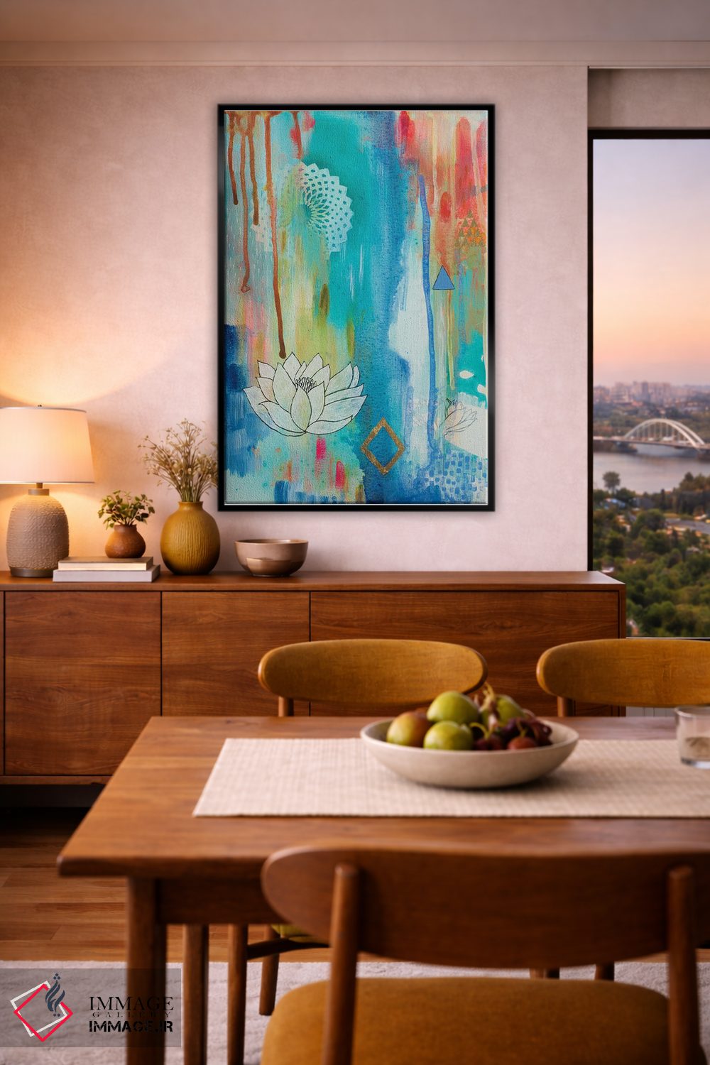 تابلو انتزاعی شکوفه لوتوس اثر فیث ایوانز-سیلز - D6B