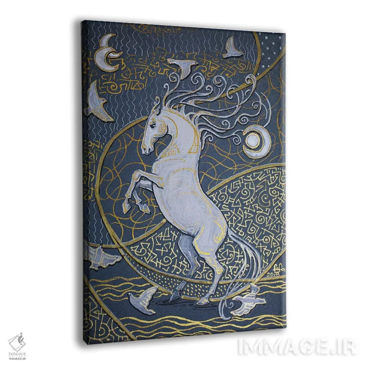 تابلو دکوراتیو یک اسب سفید اثر فافا کورولوا - نمای پرسپکتیو محصول