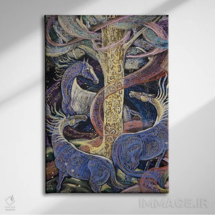 تابلو دکوراتیو درخت جادویی اثر فافا کورولوا - نمای روبهرو روی دیوار
