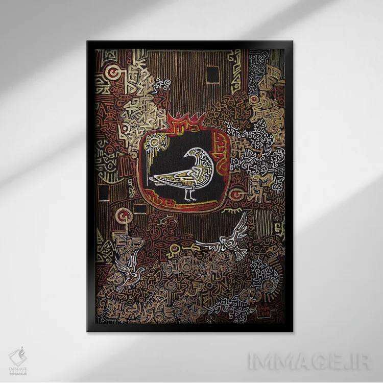 تابلو دکوراتیو هزارتو اثر فافا کورولوا - نمای قابدار مشکی