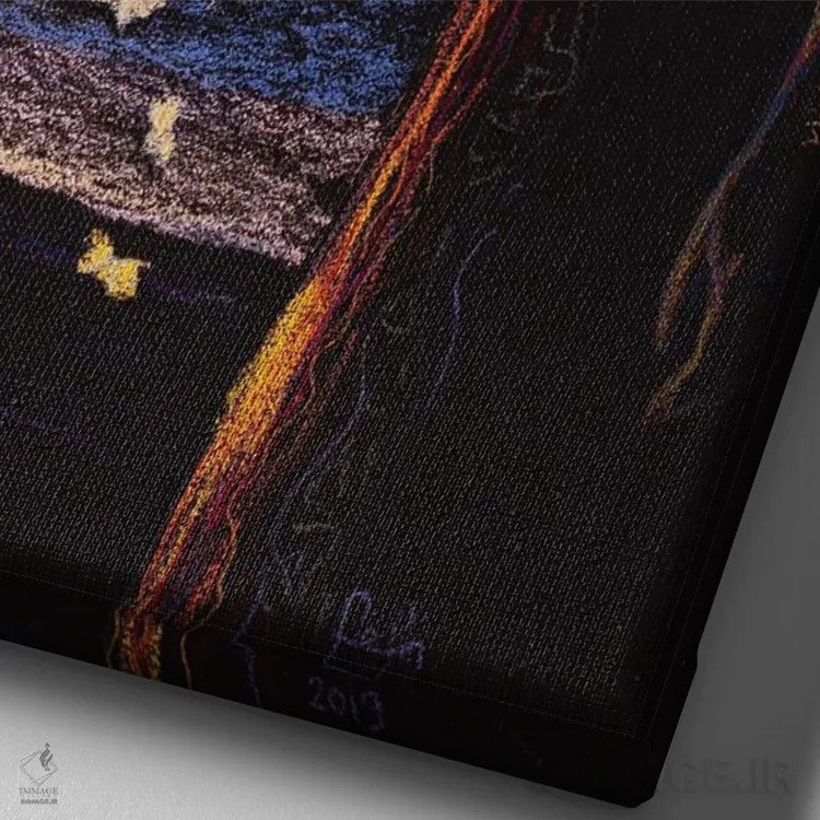 تابلو دکوراتیو آغاز اثر فافا کورولوا - نمای نزدیک بافت بوم