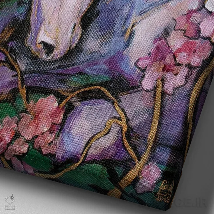 تابلو دکوراتیو انتظار اثر فافا کورولوا - نمای نزدیک بافت بوم