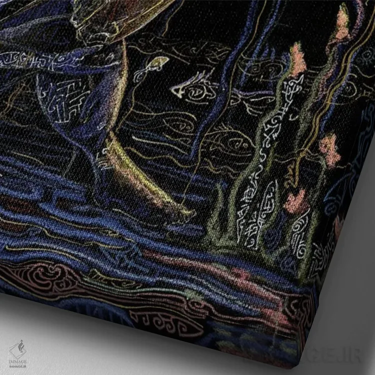 تابلو دکوراتیو پیش از دروازه اثر فافا کورولوا - نمای نزدیک بافت بوم