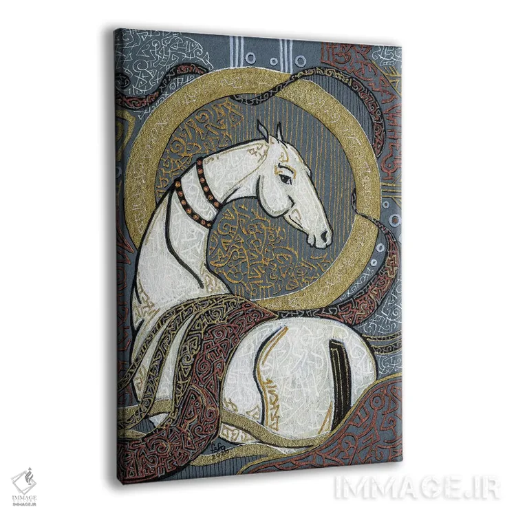تابلو دکوراتیو یک اسب سفید آسمانی اثر فافا کورولوا - نمای پرسپکتیو محصول