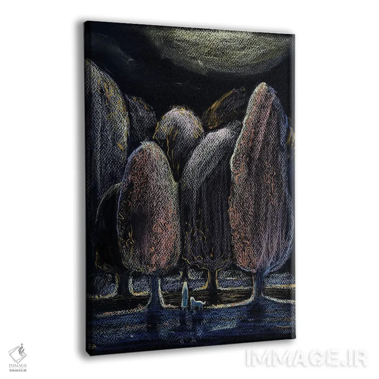 تابلو دکوراتیو انتظار در شب اثر فافا کورولوا - نمای پرسپکتیو محصول