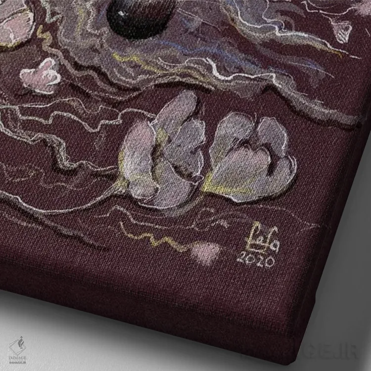 تابلو دکوراتیو یک بهار اثر فافا کورولوا - نمای نزدیک بافت بوم