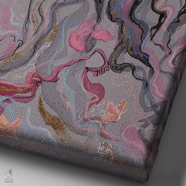 تابلو دکوراتیو کسی اثر فافا کورولوا - نمای نزدیک بافت بوم