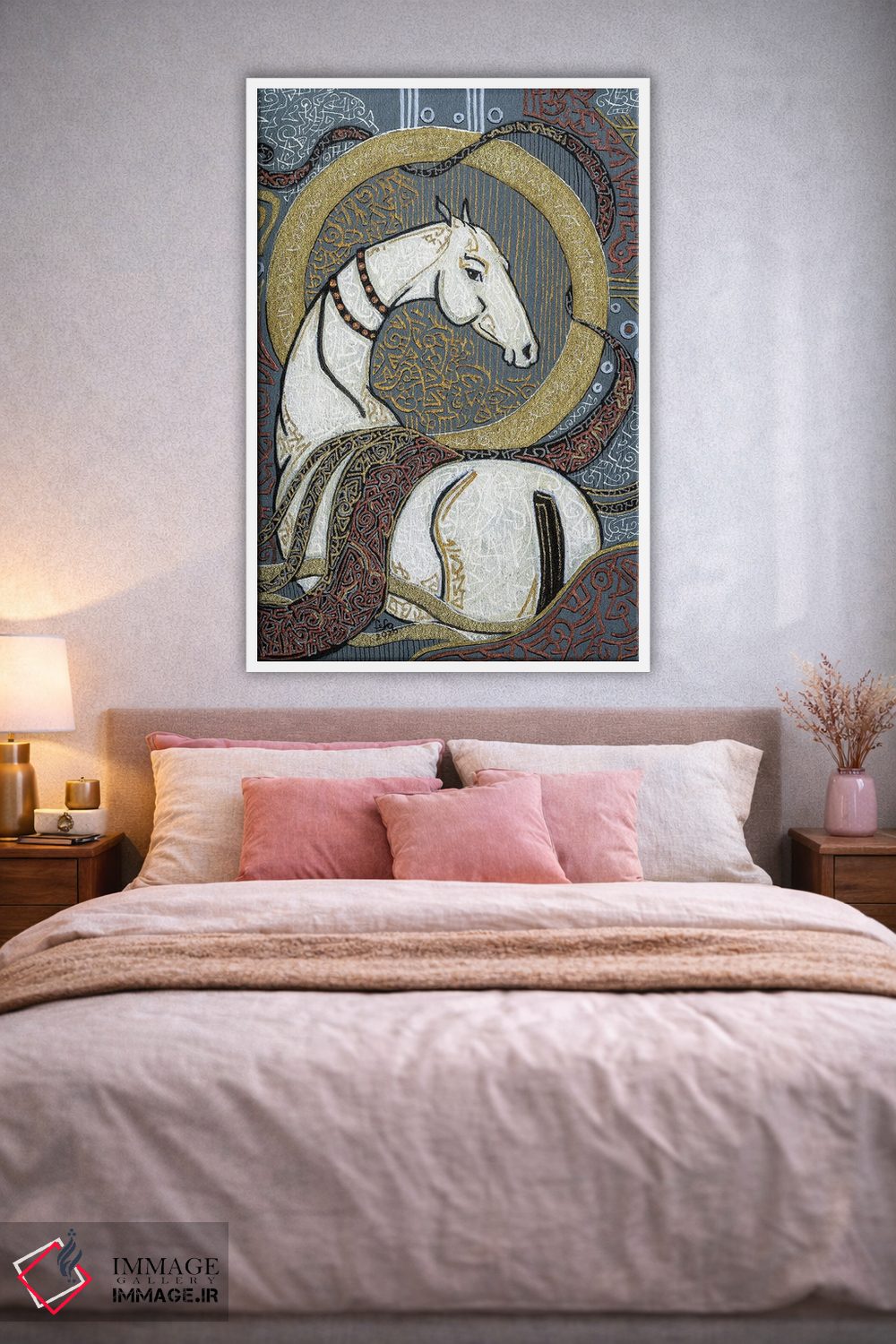 تابلو دکوراتیو یک اسب سفید آسمانی اثر فافا کورولوا - D1W