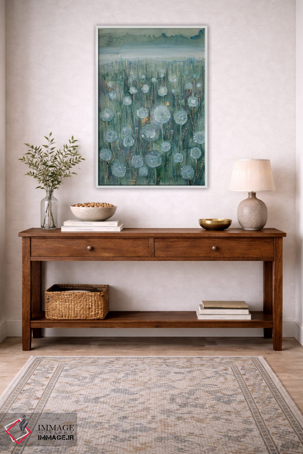 تابلو انتزاعی چمنزار نقره ای اثر فافا کورولوا - D3W