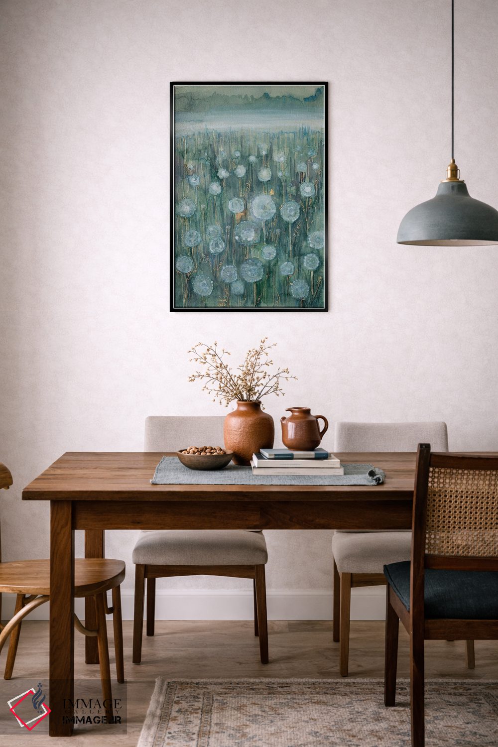 تابلو انتزاعی چمنزار نقره ای اثر فافا کورولوا - D5B