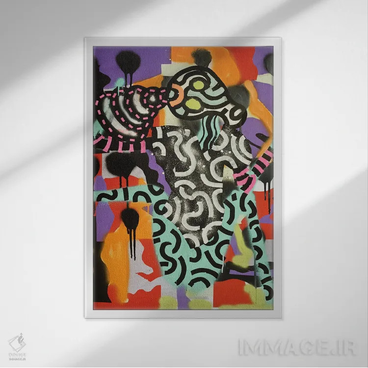 تابلو دکوراتیو کاغذ شماره ۴ اثر فرانتیشک فلوریان - نمای قابدار سفید