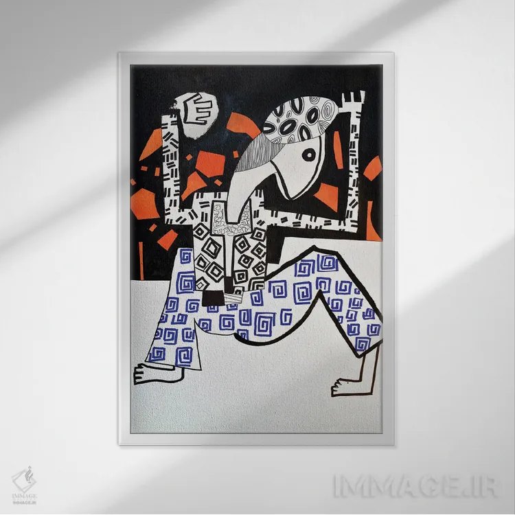 تابلو دکوراتیو کاغذ شماره ۲۹ اثر فرانتیشک فلوریان - نمای قابدار سفید