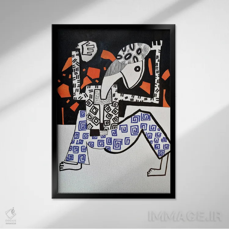 تابلو دکوراتیو کاغذ شماره ۲۹ اثر فرانتیشک فلوریان - نمای قابدار مشکی