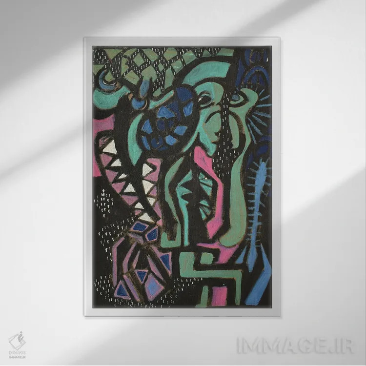 تابلو دکوراتیو کاغذ شماره ۱۵ اثر فرانتیشک فلوریان - نمای قابدار سفید