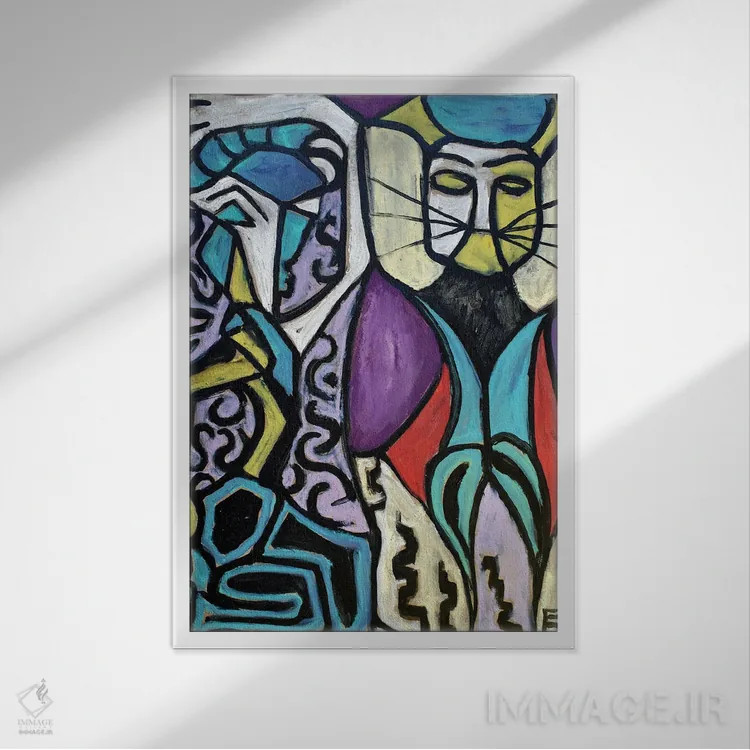 تابلو دکوراتیو کاغذ شماره ۴۲ اثر فرانتیشک فلوریان - نمای قابدار سفید