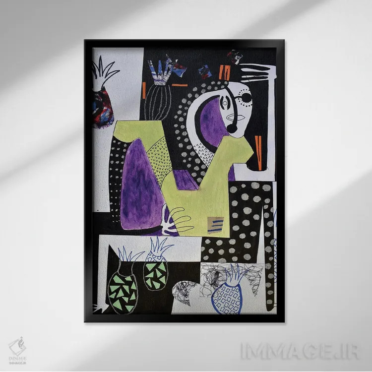 تابلو دکوراتیو کاغذ شماره ۵۷ اثر فرانتیشک فلوریان - نمای قابدار مشکی