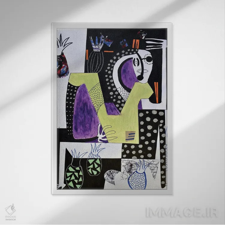 تابلو دکوراتیو کاغذ شماره ۵۷ اثر فرانتیشک فلوریان - نمای قابدار سفید
