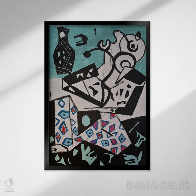 تابلو دکوراتیو کاغذ شماره ۷۶ اثر فرانتیشک فلوریان - نمای قابدار مشکی