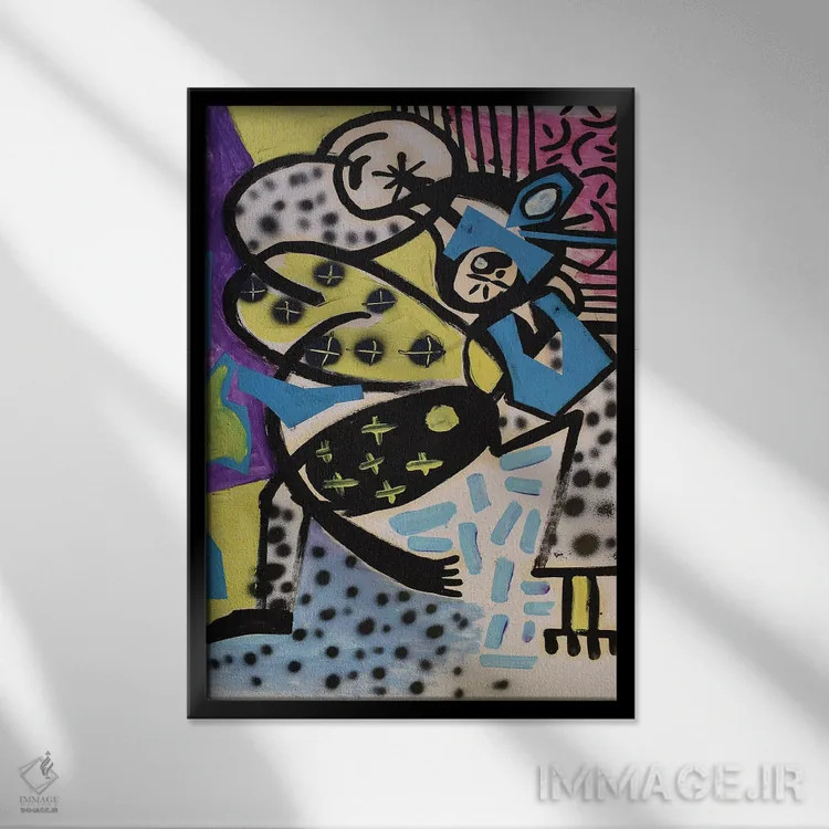 تابلو دکوراتیو کاغذ شماره ۷۸ اثر فرانتیشک فلوریان - نمای قابدار مشکی