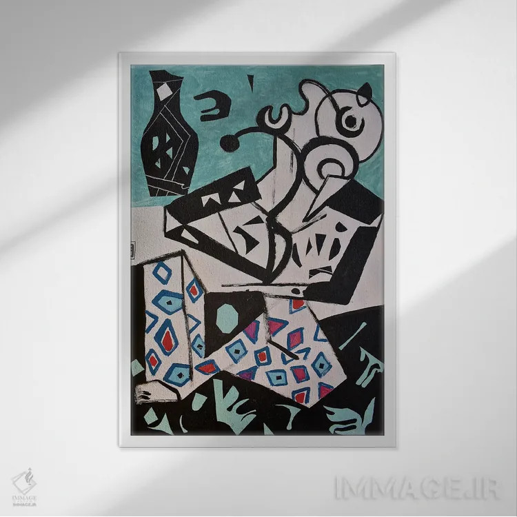تابلو دکوراتیو کاغذ شماره ۷۶ اثر فرانتیشک فلوریان - نمای قابدار سفید