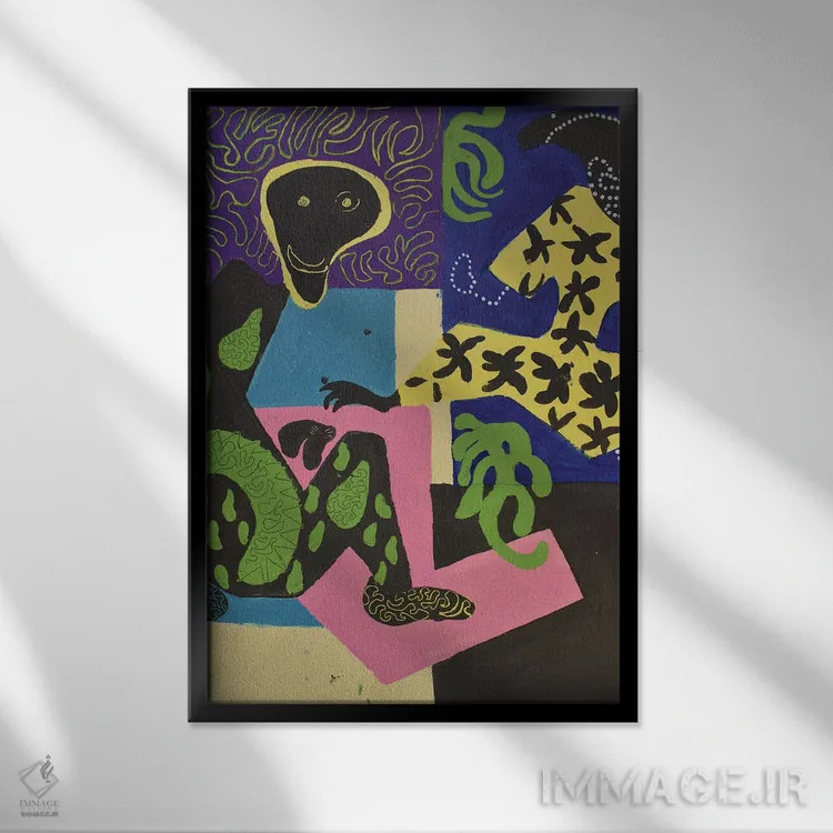 تابلو دکوراتیو کاغذ شماره ۹۰ اثر فرانتیشک فلوریان - نمای قابدار مشکی