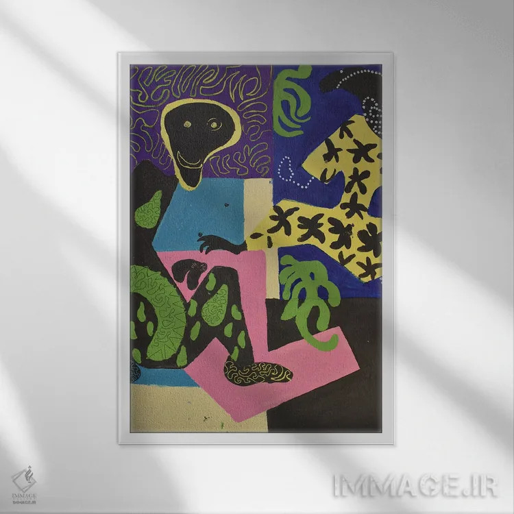 تابلو دکوراتیو کاغذ شماره ۹۰ اثر فرانتیشک فلوریان - نمای قابدار سفید