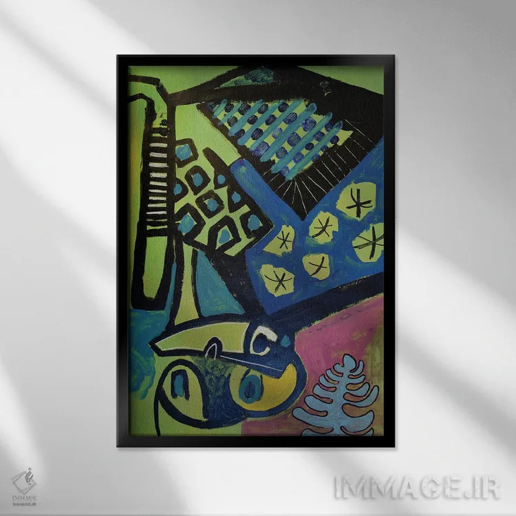 تابلو دکوراتیو کاغذ شماره ۷۹ اثر فرانتیشک فلوریان - نمای قابدار مشکی